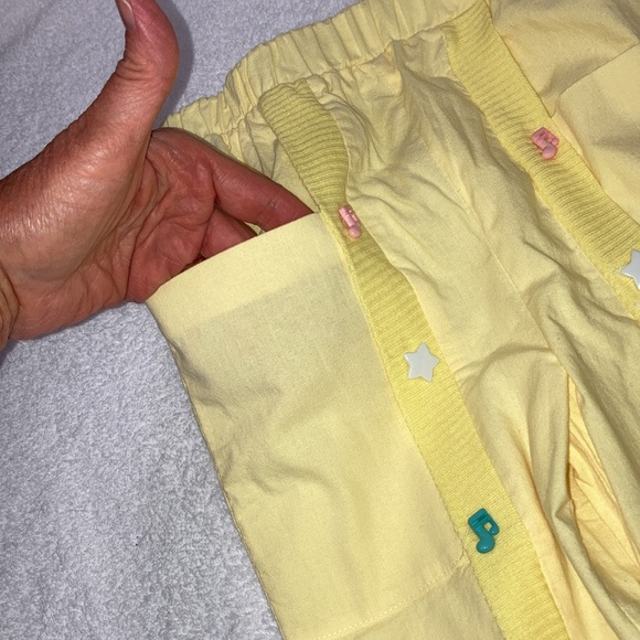 Nwot vintage carters yellow summer pants stars music notes size 5 - Picture 8 of 8